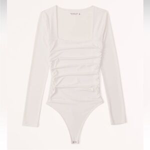Abercrombie & Fitch White Long Sleeve Bodysuit